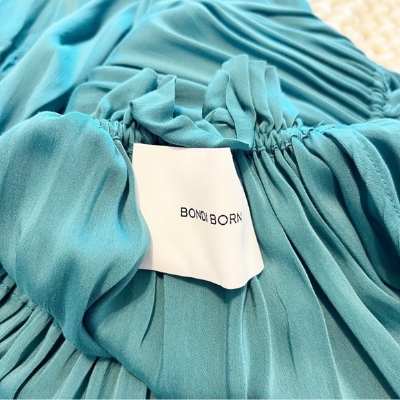 BONDI BORN Resplendent Gathered crinkled satin-twill maxi dress Derwent Small S - Picture 3 of 8